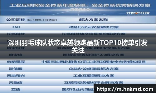 深圳羽毛球队状态卓越领跑最新TOP10榜单引发关注